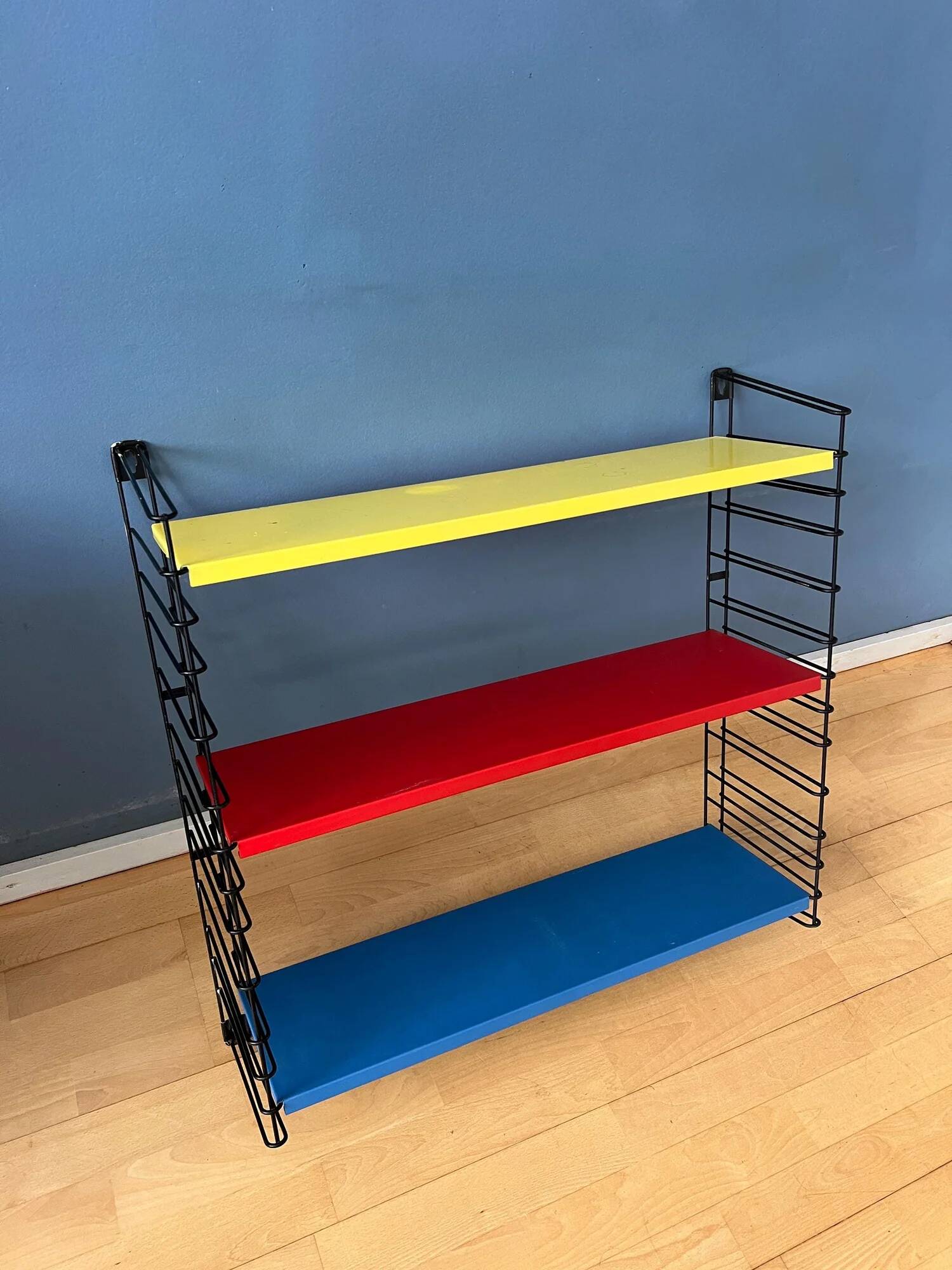 Vintage yellow, red and blue Tomado wall system - shelves - rack - unit
