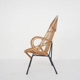 Rohe Noordwolde rattan lounge chair, The Netherlands 1950's