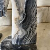 Pair of vintage marble horse head bookends