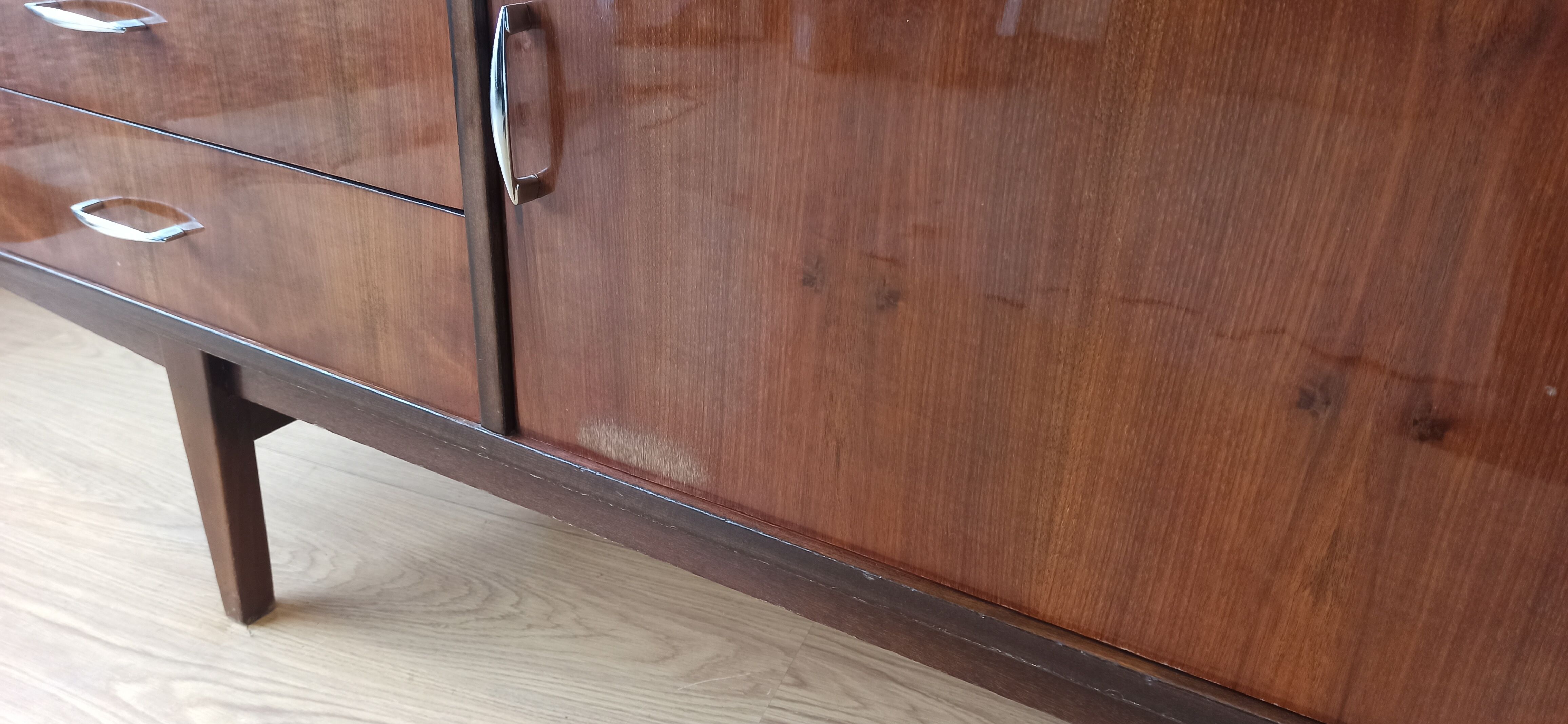 Modernist long sideboard of the 1970s