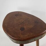 Brutalist wooden stool