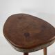 Brutalist wooden stool
