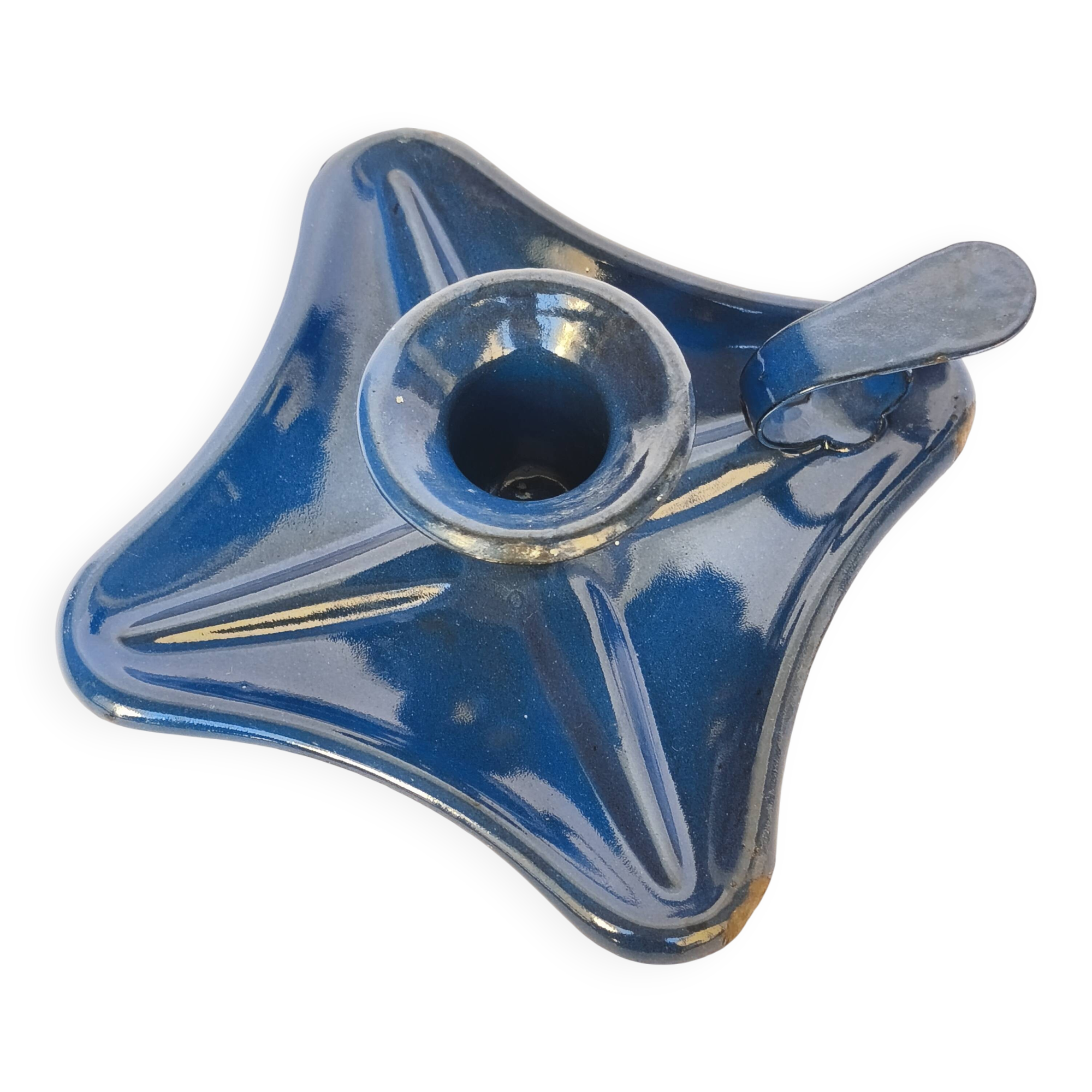 Bougeoir Émaillé Bleu