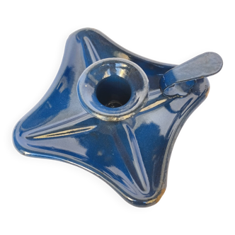 Blue Enamelled Candle Holder