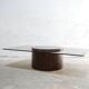 Table basse vintage en palissandre et verre