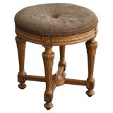 Antique round Gustavian stool, Swedish cabinetmaker, late 18th century.