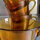 Lot de 4 tasses Duralex ambrées