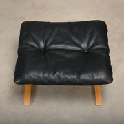 Ingmar Relling Siesta Lounge Chair and Ottoman in naturel Oak and Black Lea