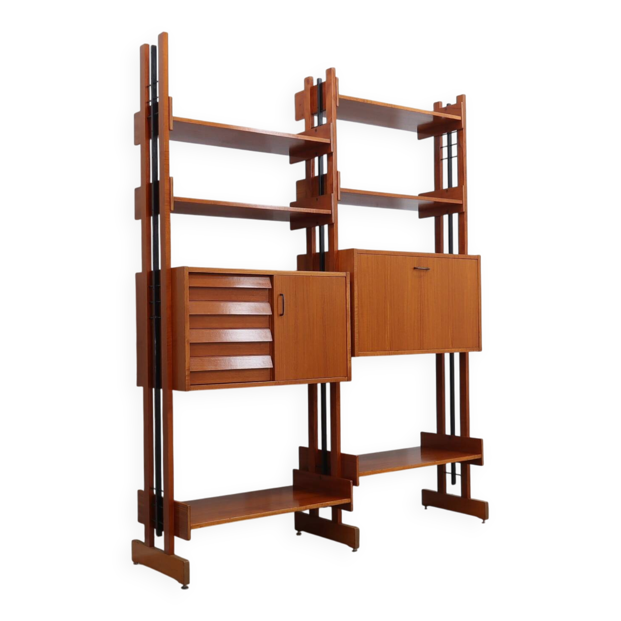 Mid-Century Italian teak bookcase / room divider AV Arredamenti 1960s