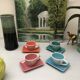 4 vintage ceramic coffee cups produced by LBVYR Circa