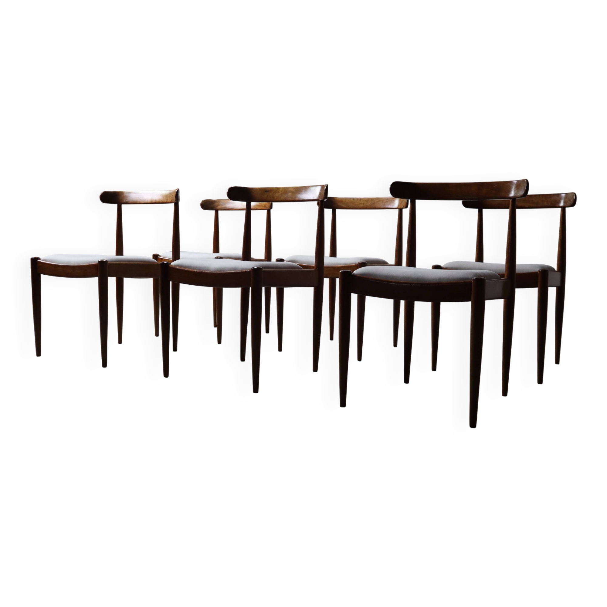 Set of six Alfred Hendrickx Model 500 dining chairs in Rosewood,