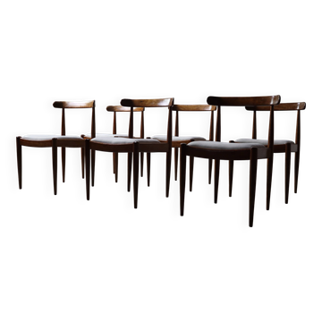 Set of six Alfred Hendrickx Model 500 dining chairs in Rosewood,