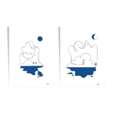 Set of 2 illustrations: n°08 and n°10 of the collection "L'éveil"