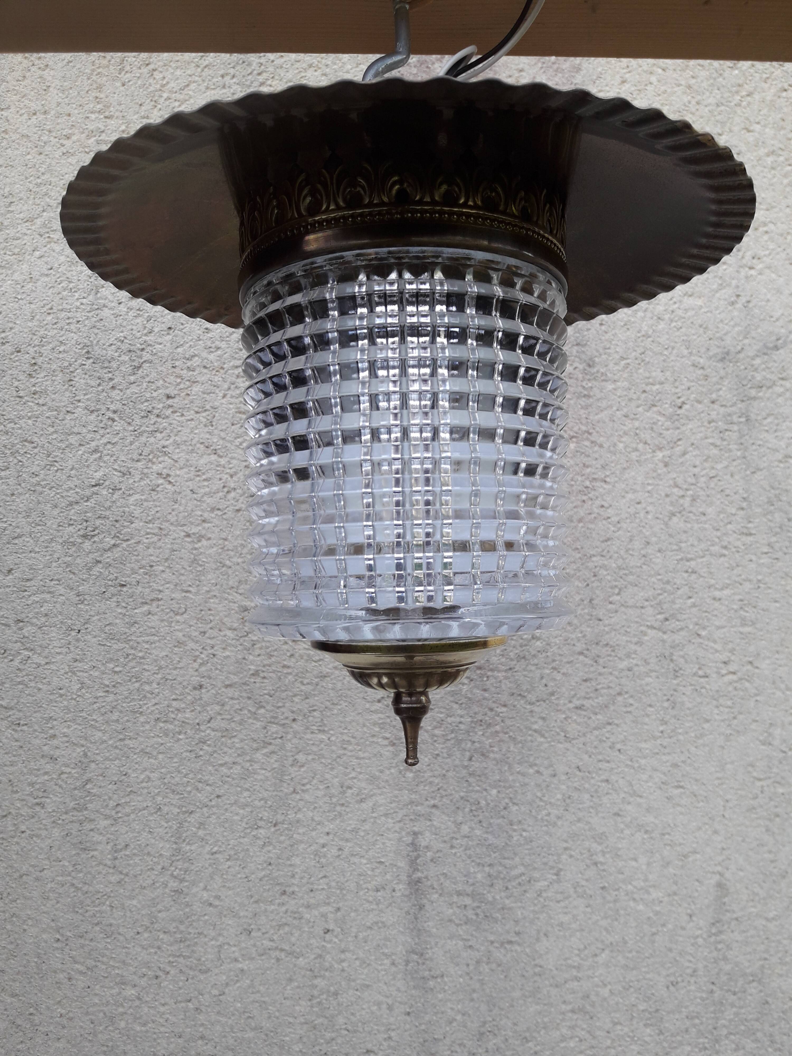 Ancient gold metal and brass lantern