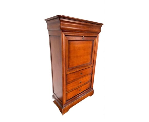 Secretary cherry wood desk Louis Philippe style | Selency