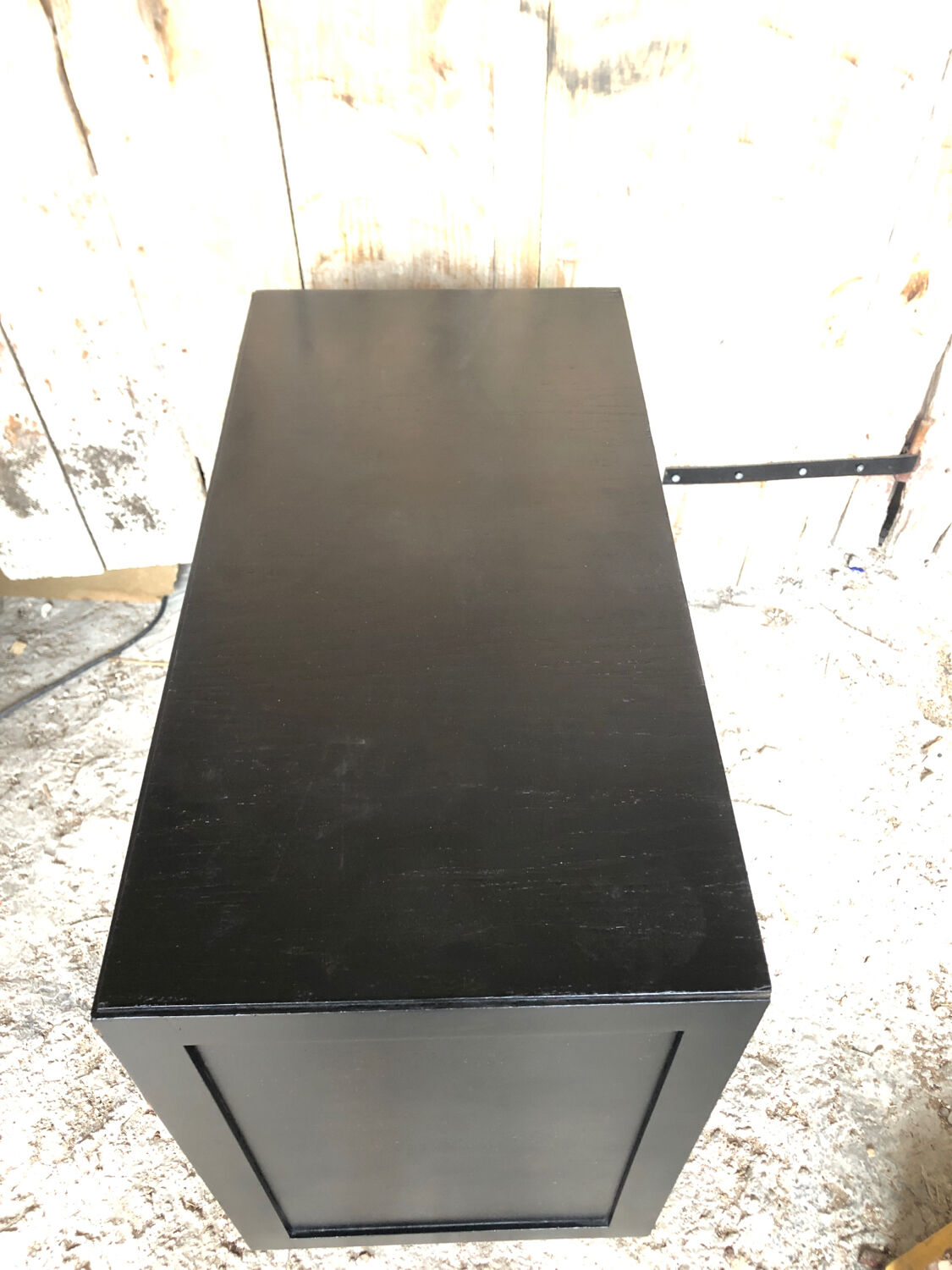 Black wood chest of drawers + 3 vintage black drawers #a143