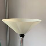 Art deco white opaline chrome lamp