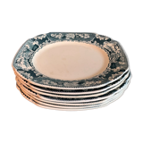 Set of 6 flat plates made of Maastricht ceramic
