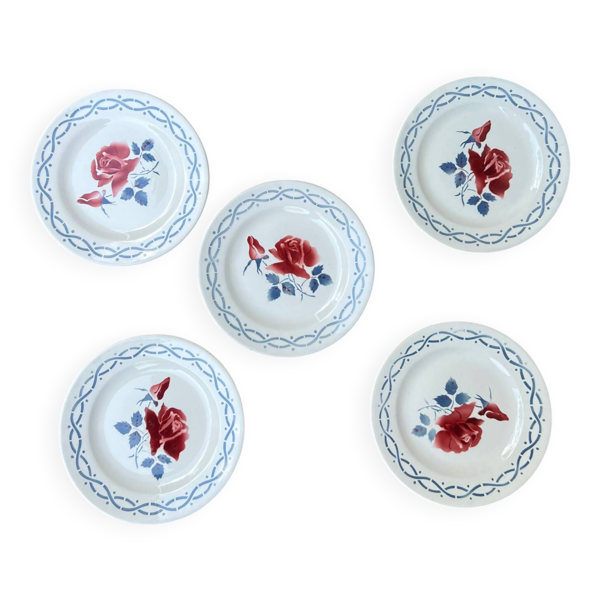 Assiettes à dessert Digoin modèle Janine