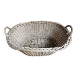 Corbeille à linge ancienne en osier