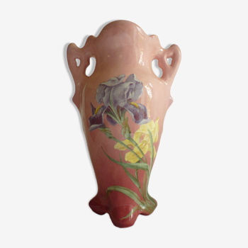 Vase 1900 décor Iris signé Delphin Massier Vallauris