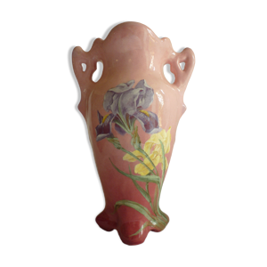 vase 1900 décor Iris - massier vallauris