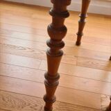 Louis Philippe round table in solid cherry wood, extendable with extensions