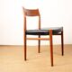 6 Danish chairs in teak and new skai, model 418 Arne Vodder 1960.