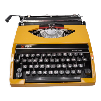 Machine à écrire welco 200 de luxe orange moutarde révisée ruban neuf