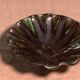 Vintage green and black glazed ceramic fruit cup