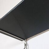 Vintage mid century loop shelf black glass metal