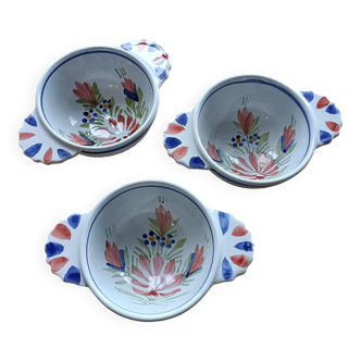 Set of three ear bowls H.B. Quimper