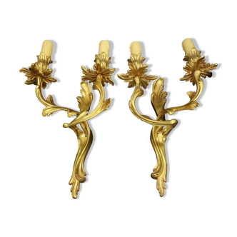 Pair of louis XV style wall lamps late nineteenth