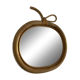 Miroir vintage 1970 pomme rotin osier fruit - 35 x 32 cm