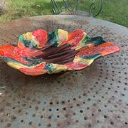 Fruit bowl in glazed ceramic stamped Vallauris, vintage 1960