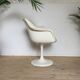 Vintage swivel desk foot tulip in white leather