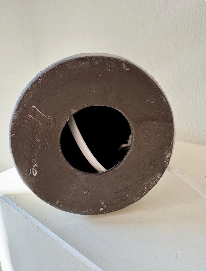 Sgrafitto table lamp by Jette Hellerøe, 1960s