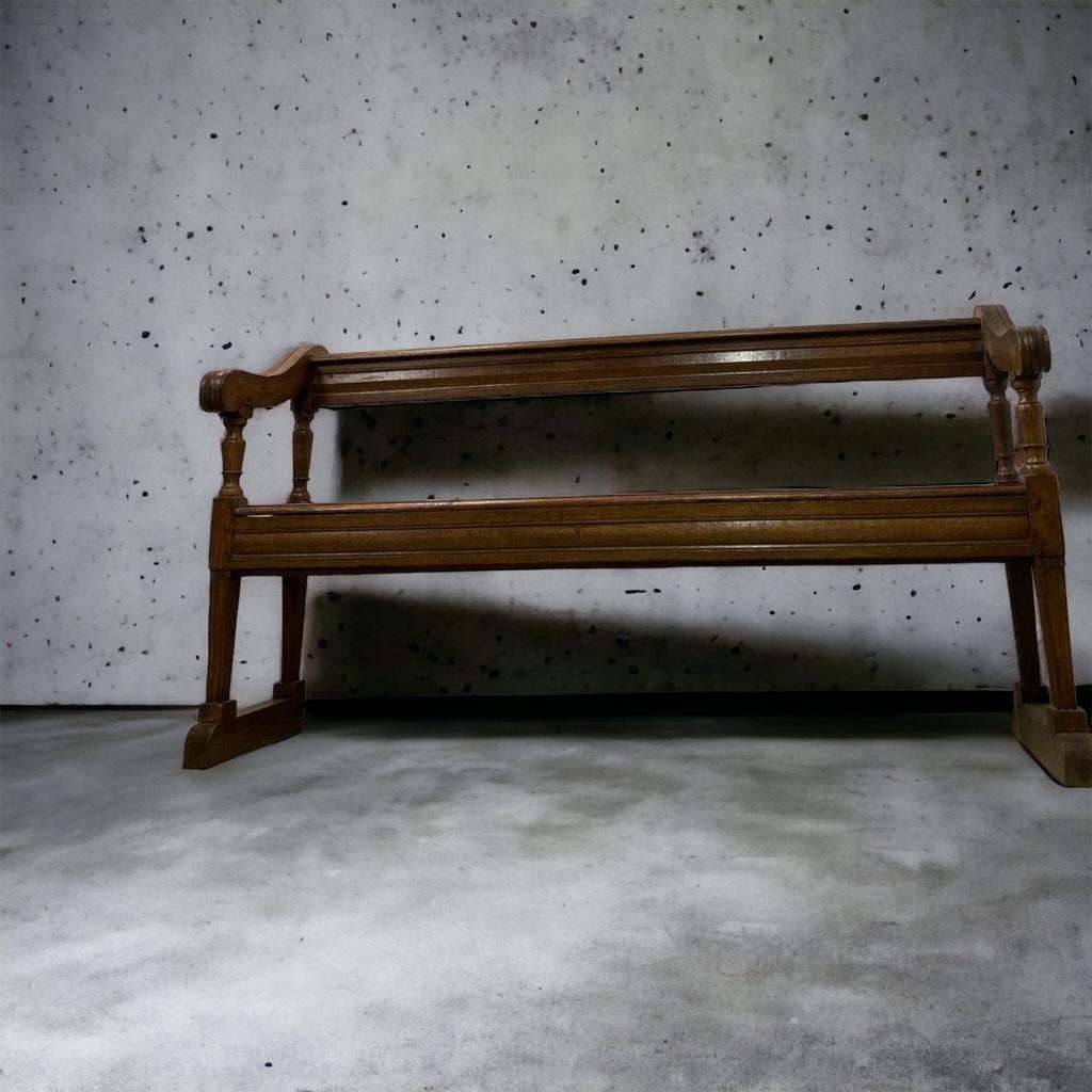 Antique wooden bench with pinned construction
