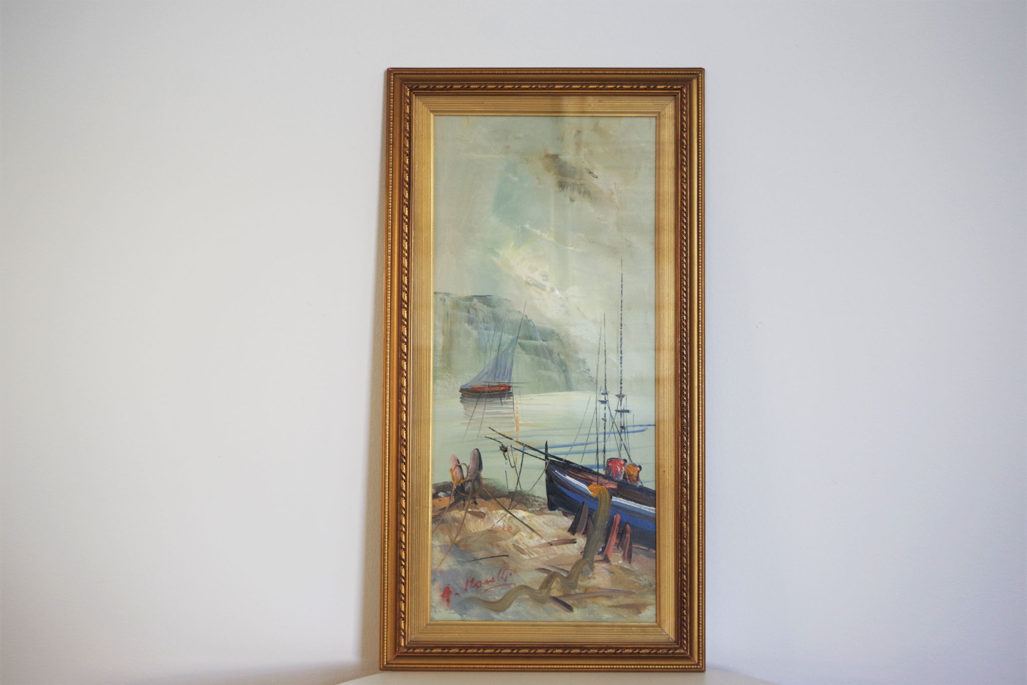 Paintings, oil on canvas, Moretti, 1970, set of 3
