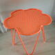India Mahdavi coffee table for Monoprix perforated orange-pink coral