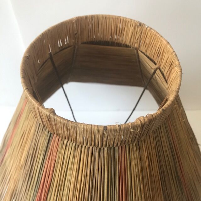 vintage raffia lamp