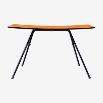 Console vintage fer et formica orange repliable