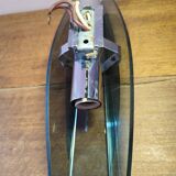 Vintage wall light in bluish glass