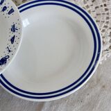 4 vintage mismatched soup plates in blue and white porcelain - Lot Angela