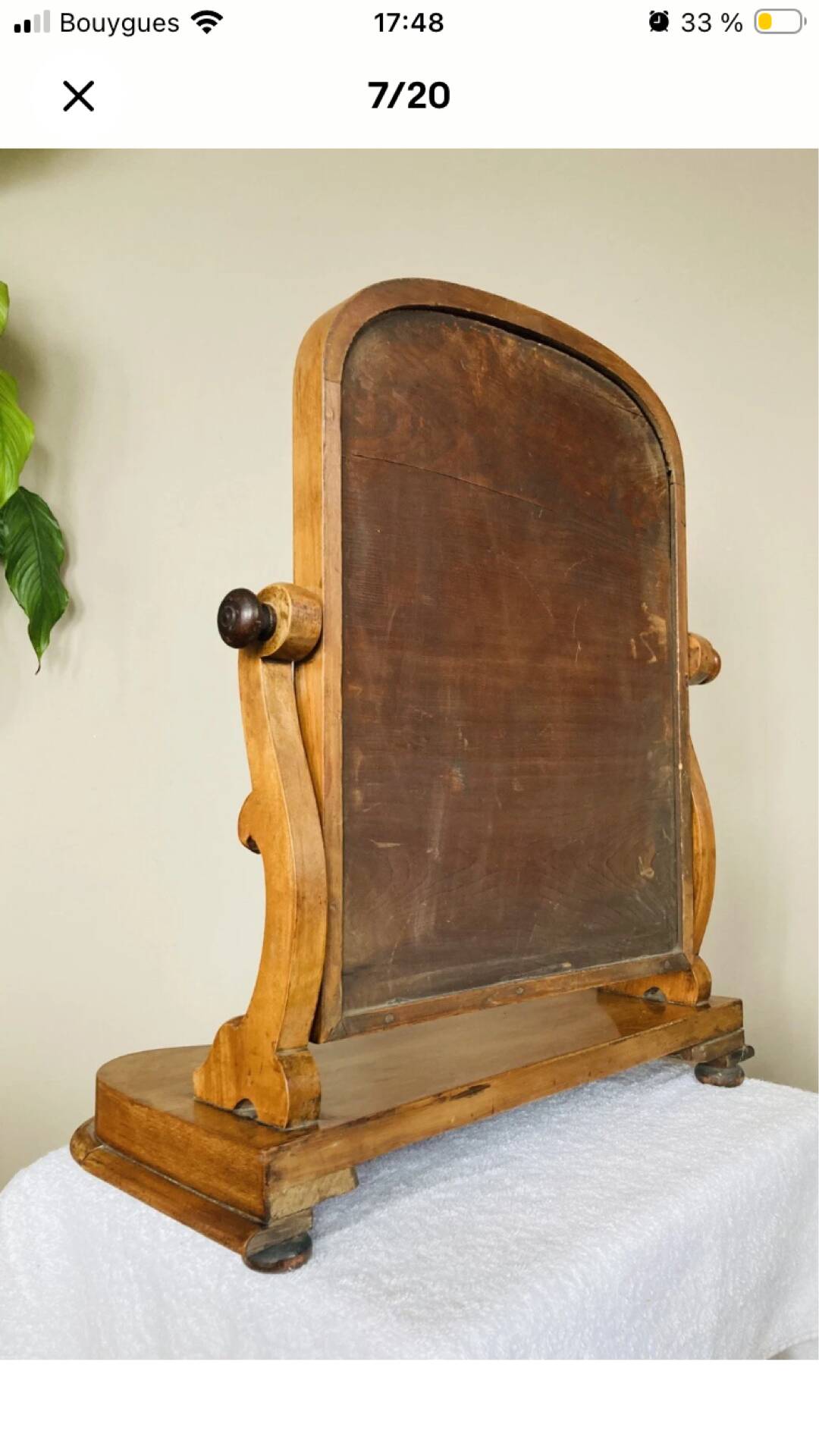 Coiffeuse de table barbière psyché Louis Philippe en noyer époque XIXe