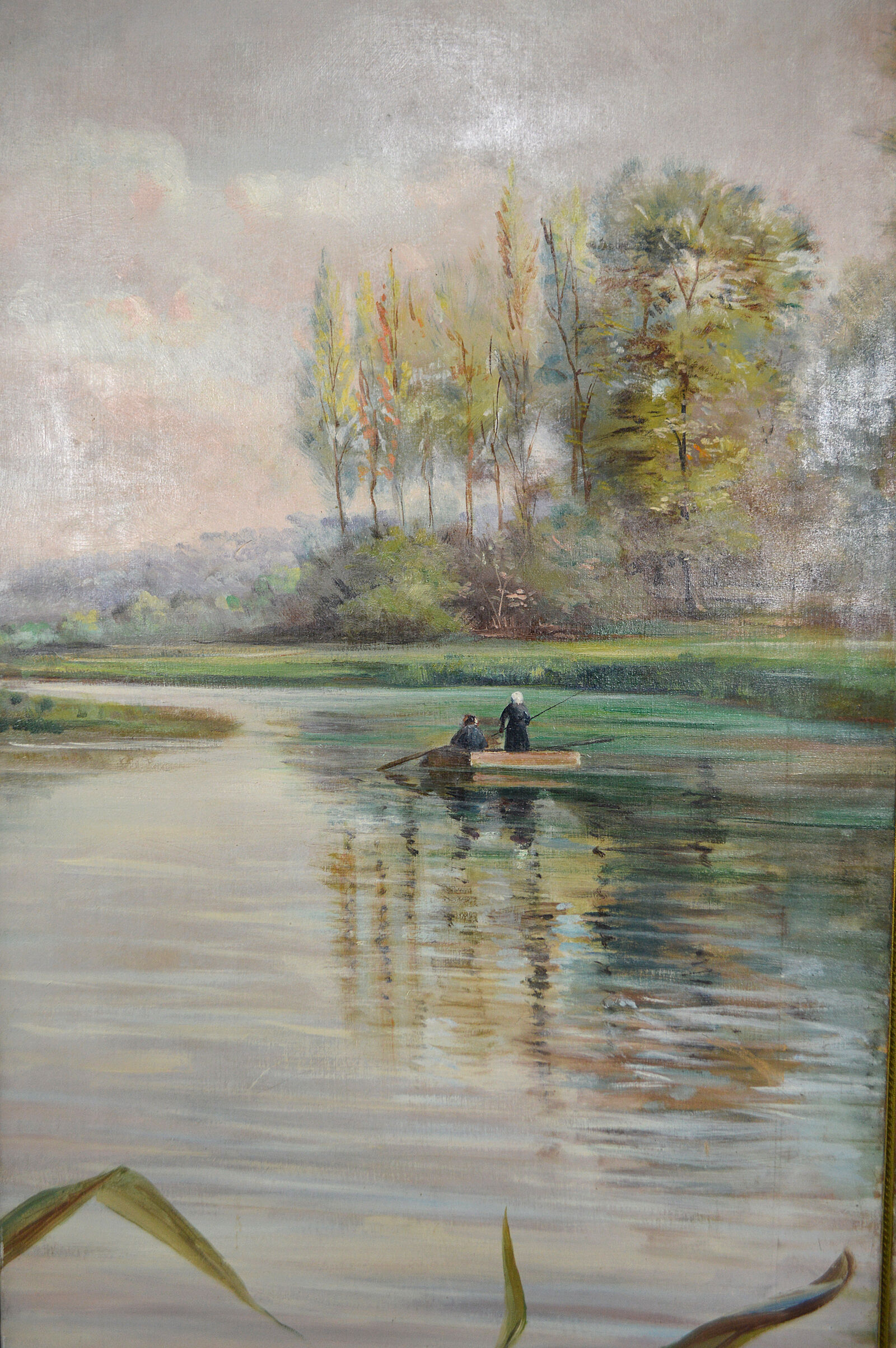 Post-impressionist painted screen by Charles Frechon, France, 1894