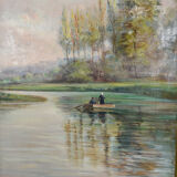 Post-impressionist painted screen by Charles Frechon, France, 1894
