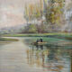 Post-impressionist painted screen by Charles Frechon, France, 1894