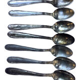 Nine small silver teaspoons