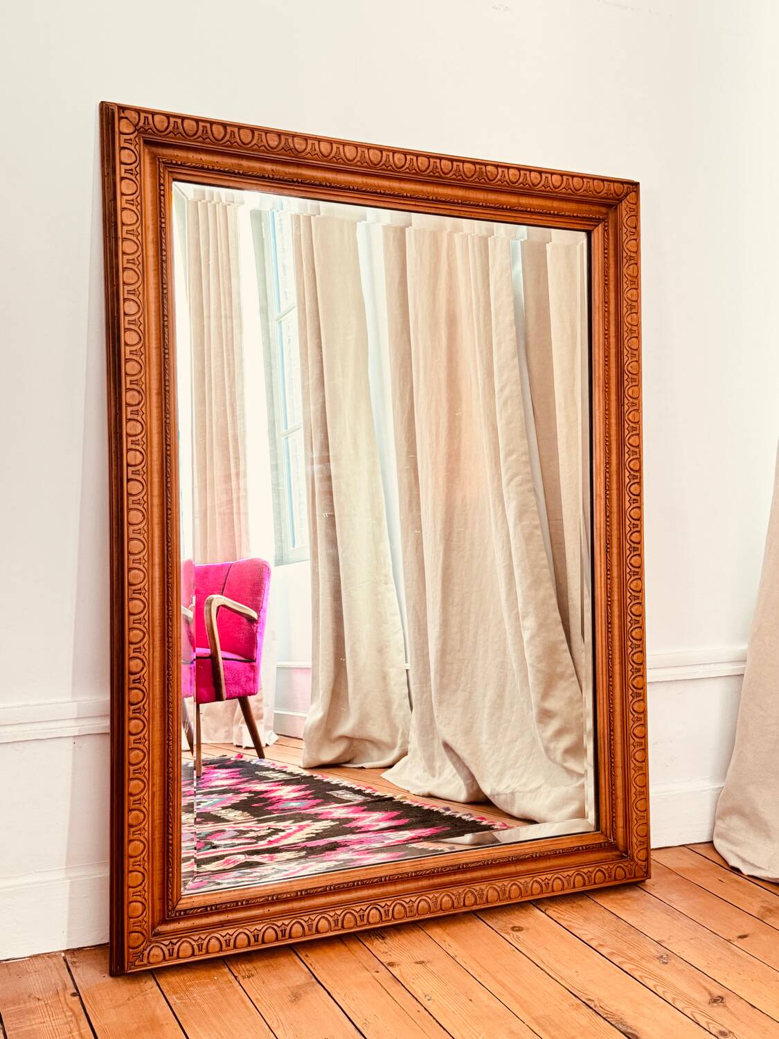 Antique mirror with beveled glass